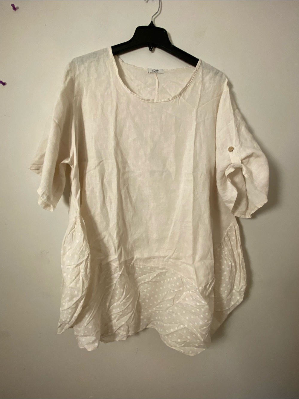 Lightweight Cream Linen Women's Tunic Top/Dress